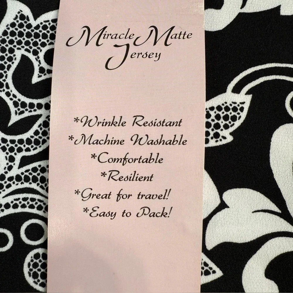 NWT Nina Leonard Miracle Matte Jersey Maxi-dress Sz Small Floral Scroll - Picture 8 of 12
